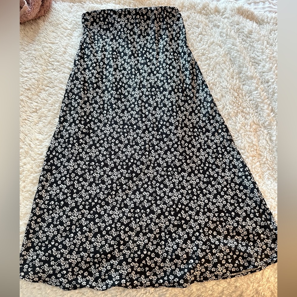 SATIN MIDI SKIRT